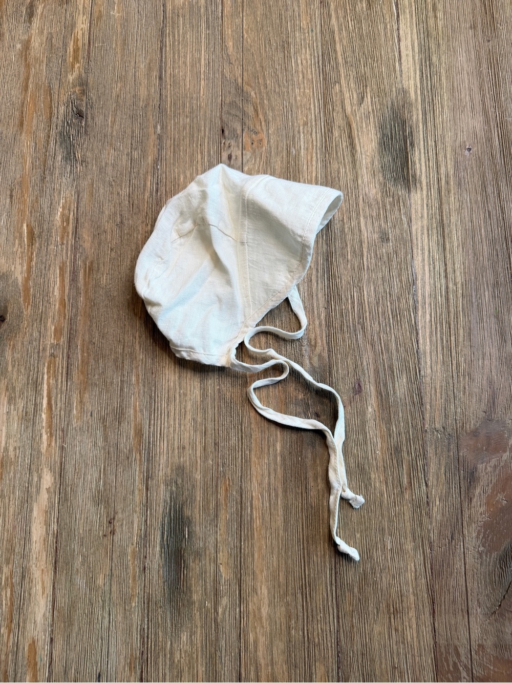 Briar Cream Baby Bonnet with Ties 0-3m